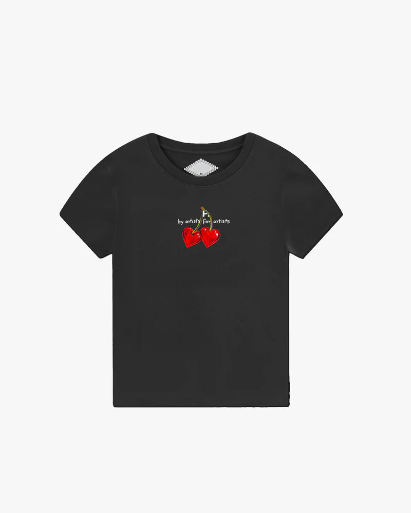 Red Cherry Tee | Black
